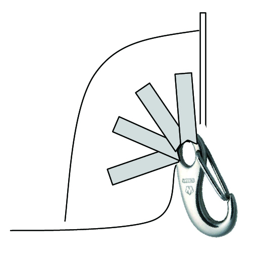 Free-hanging Wichard tack hook