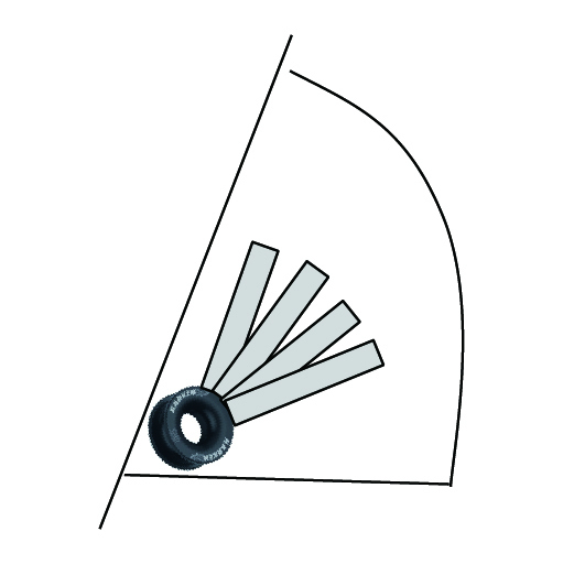 Low-friction ring on sail